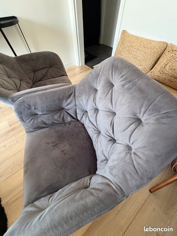 2 Chaises pivotante en velours (image 4)