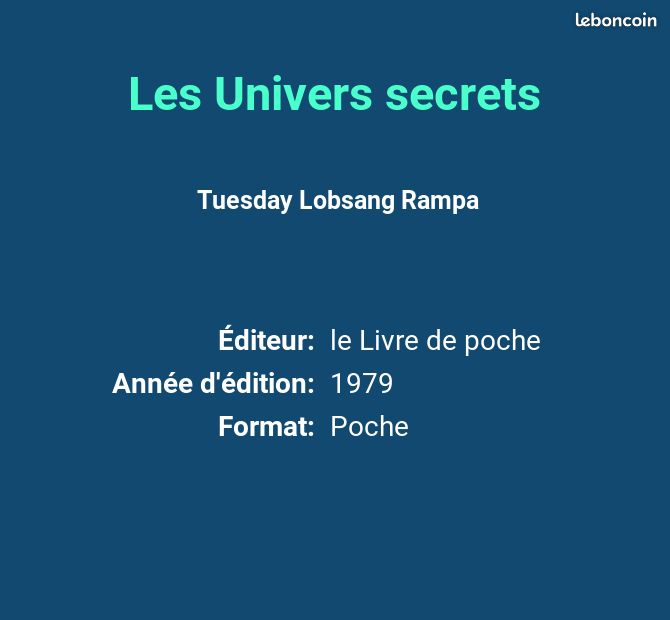 Les Univers secrets - Tuesday Lobsang Rampa (image 2)