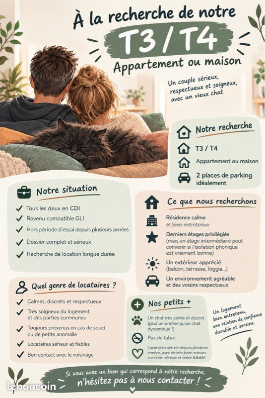 Appartement 3 pièces 65 m² · à Bègles · 65 m² · 1 000 €/mois