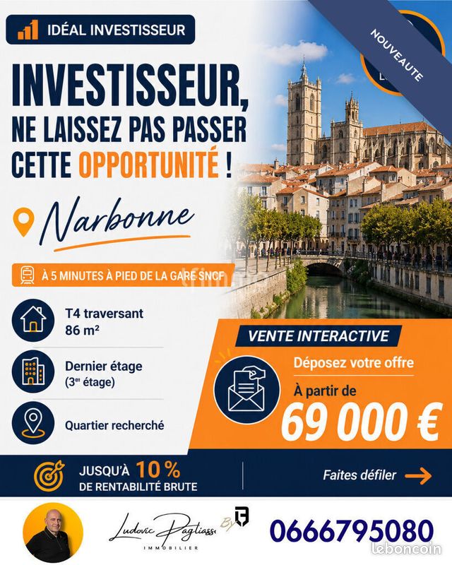 Appartement 4 pièces 86 m² · à Narbonne · 86 m² · 69 000 €