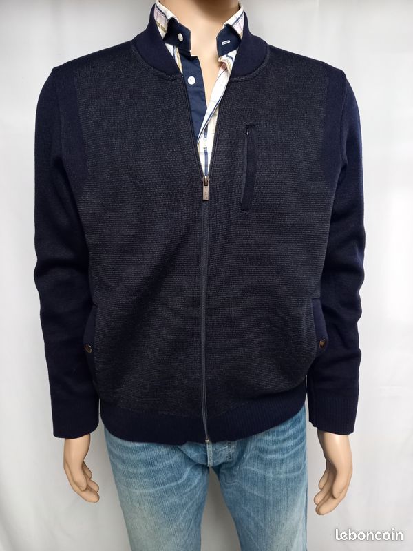 Veste Devred En Laine Et Cachemire Bleue - Taille 50 - Occasion En Très Bon état - Coupe Classique Homme