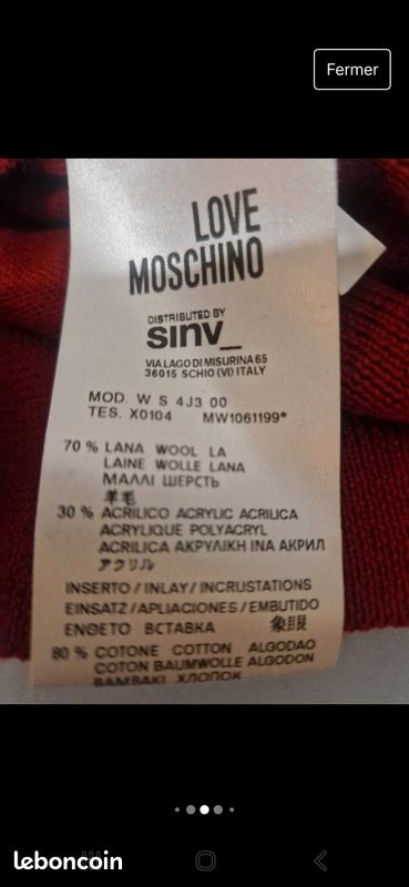 Pull moschino rough tout neuf (image 5)