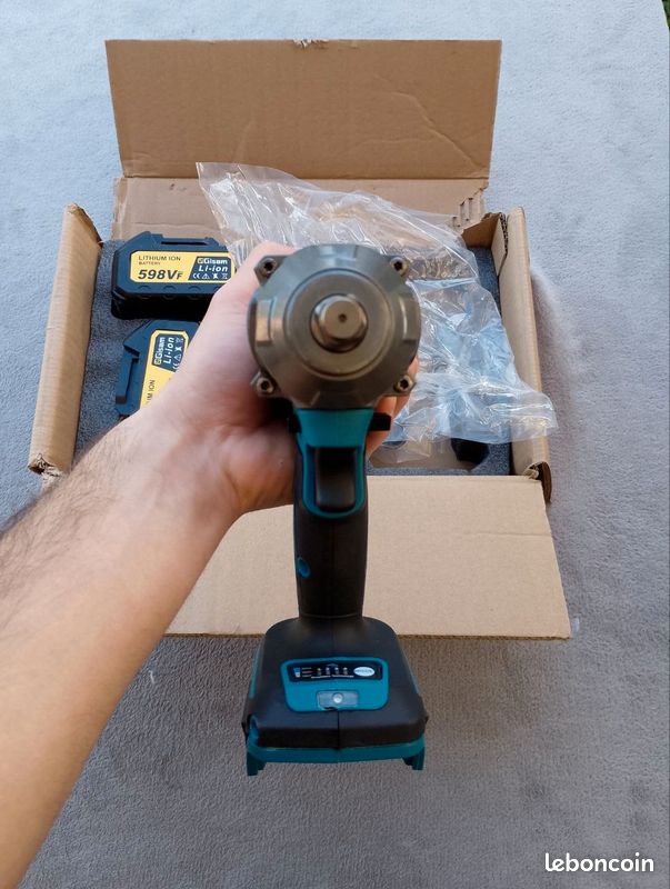 Clé à Choc sans Fil 20V Boulonneuse Électrique 2 Batteries 4.0Ah Destockage
