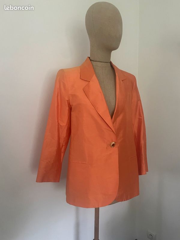 Jolie veste Haute couture par Hélène Grainville, en soie sauvage. T 38/40 (image 9)