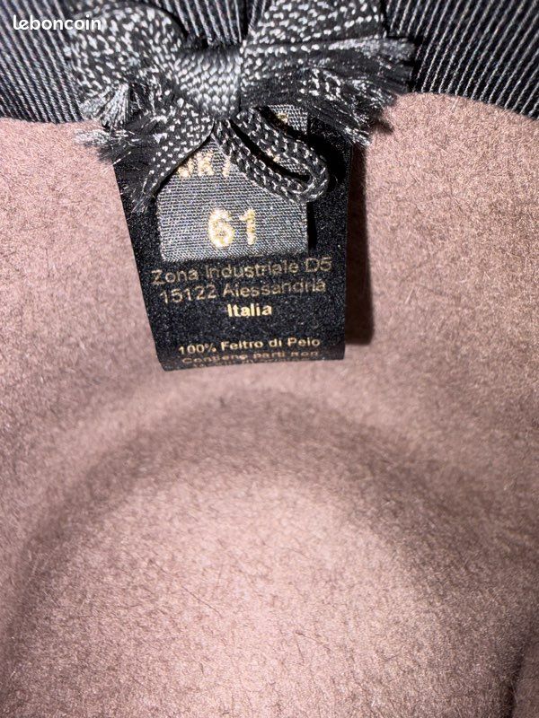 Chapeau Borsalino feutre – taille 61 – made in Italy – neuf (image 5)