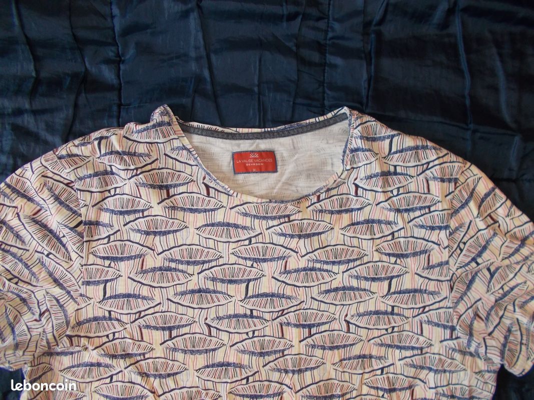 Tee-shirt homme XL Devred fond crème avec motifs (image 2)
