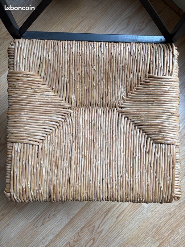 Lot de 3 chaises noir & osier (image 4)