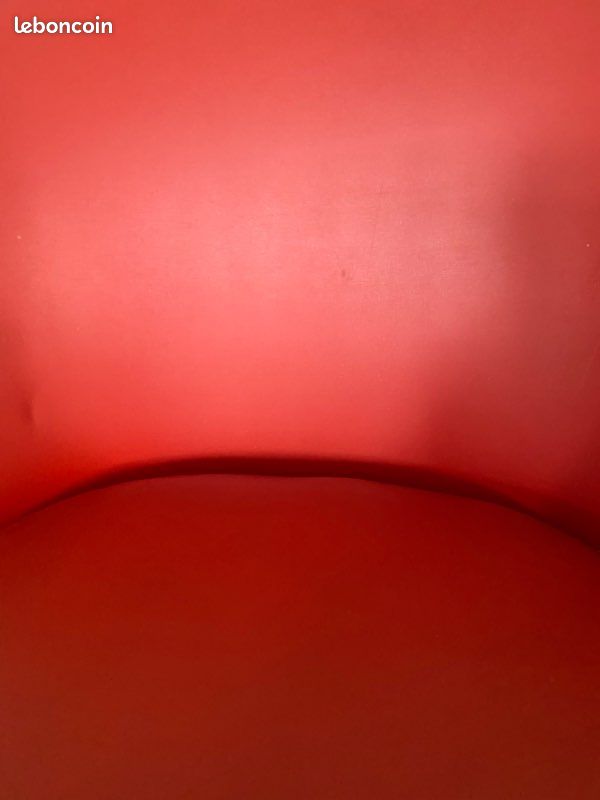 Chaise pieds compas vintage rouge grenas (image 4)