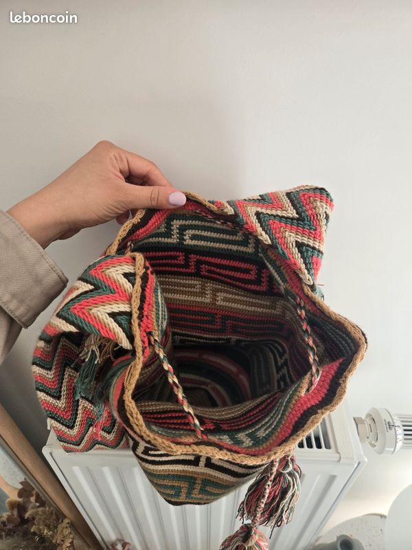 Sac Mochila Wayuu Colombien Vert