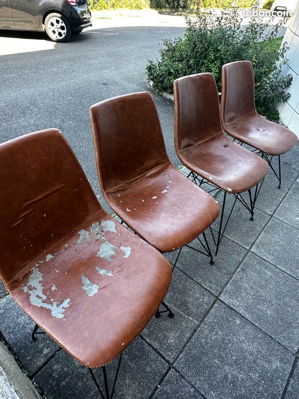 Chaise cuir marron maison du monde (image 1)