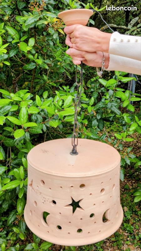 Luminaire ✨ thème nuit 🌛 étoilée ✨ terre cuite 🌸 artisanale 🌜 (image 4)