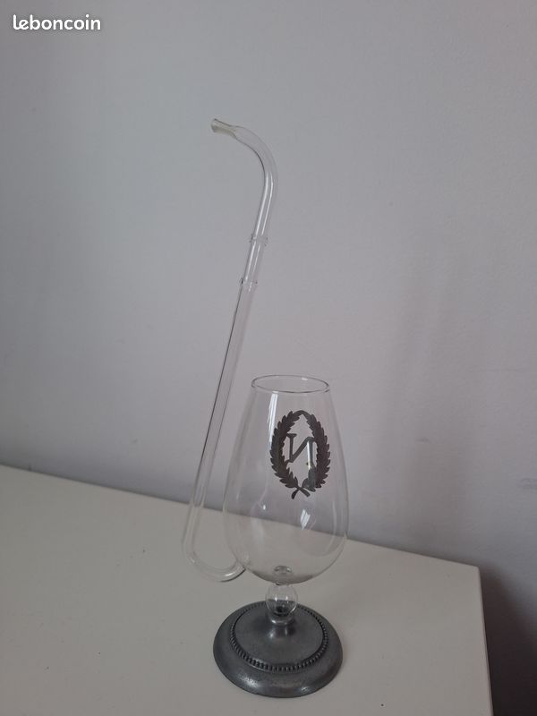 Pipe à Alcool En Verre Avec Paille Intégrée - Verrerie D'art Faite Main - Modèle E01