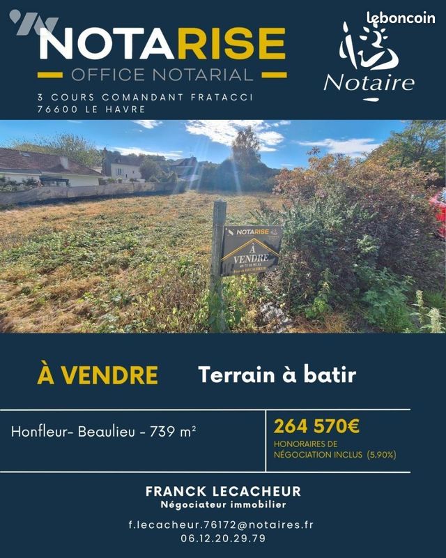 Terrain 739 m² · à Honfleur · 739 m² · 264 750 €
