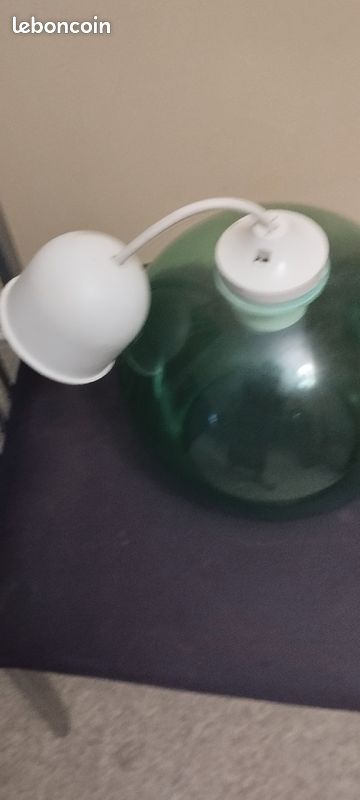 Lustre rond en verre vert clair (image 7)