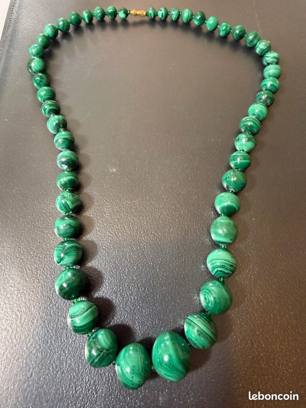 Collier En Malachite Verte - Pierre Naturelle, Occasion