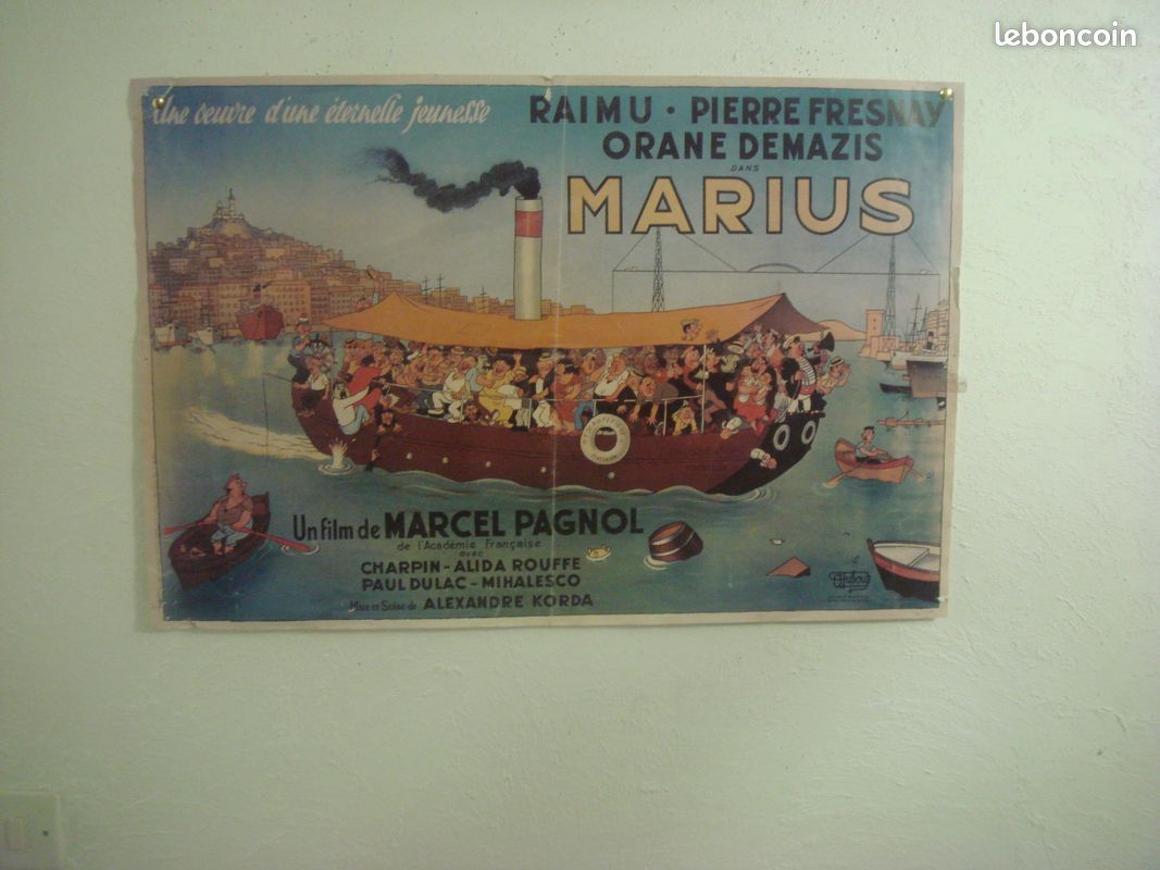Plaque Émaillée Bombée - Marius De Marcel Pagnol - Déco Métal - Neuf