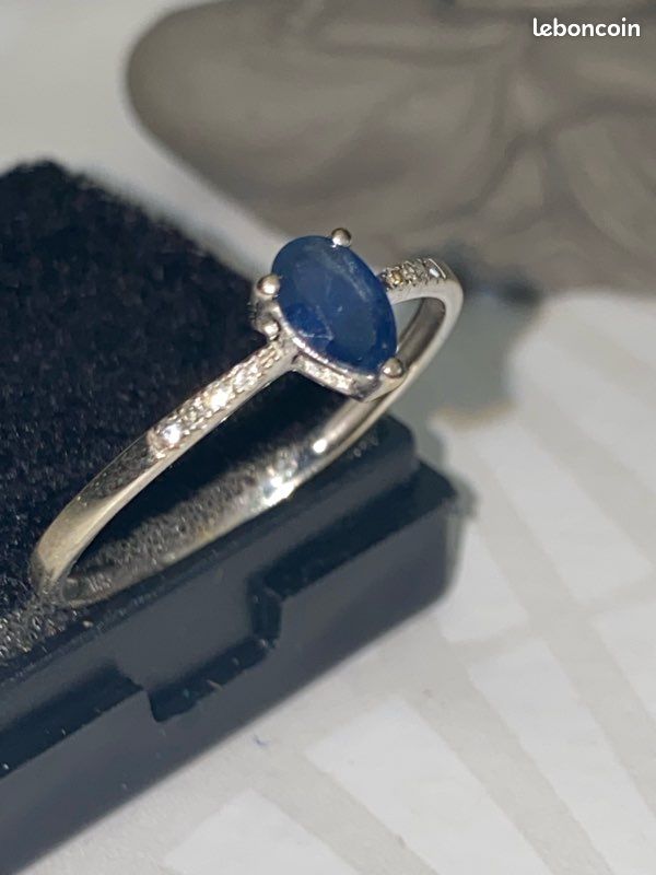 Diamant Bague Saphir Cleor Bague Or Blanc Saphir Diamant Montres - Technical View
