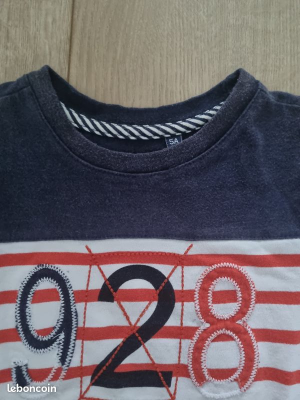T-shirt 5 ans Rayures week end à la mer (image 3)