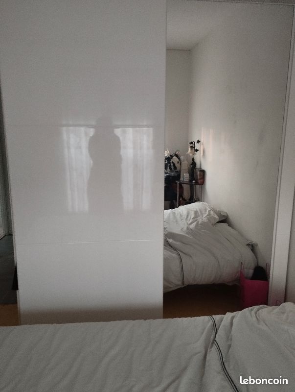 Armoire laquée Blanc avec miroir (image 2)