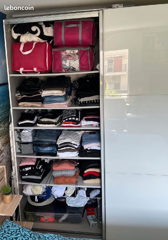 Armoire blanche porte KZ en verre (image 3)