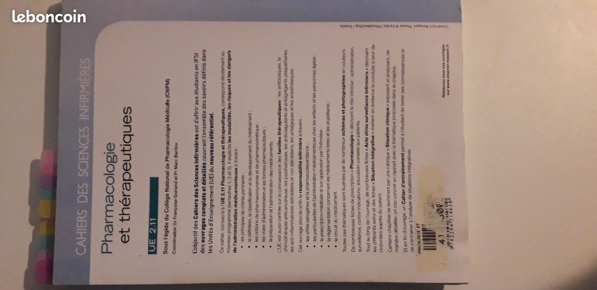 Livre IFSI cahiers des sciences infirmières Pharmacologie et thérapeutiques UE 2.11 (image 3)
