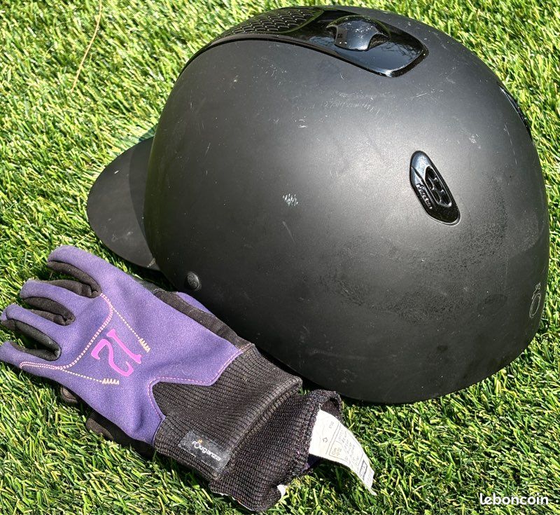 Casque équitation Adulte et Enfant - 140 velours noir FOUGANZA