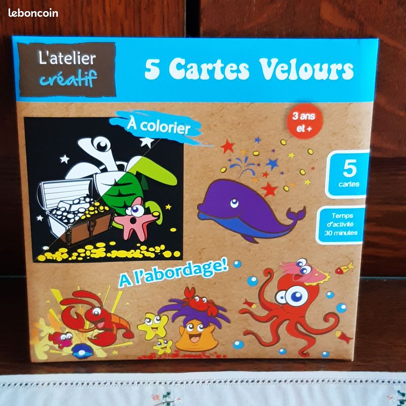 Lot neuf de 5 Cartes Velours à colorier (image 1)