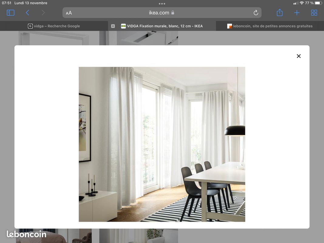 Kit complet système Vidga tringle rideau IKEA (image 4)