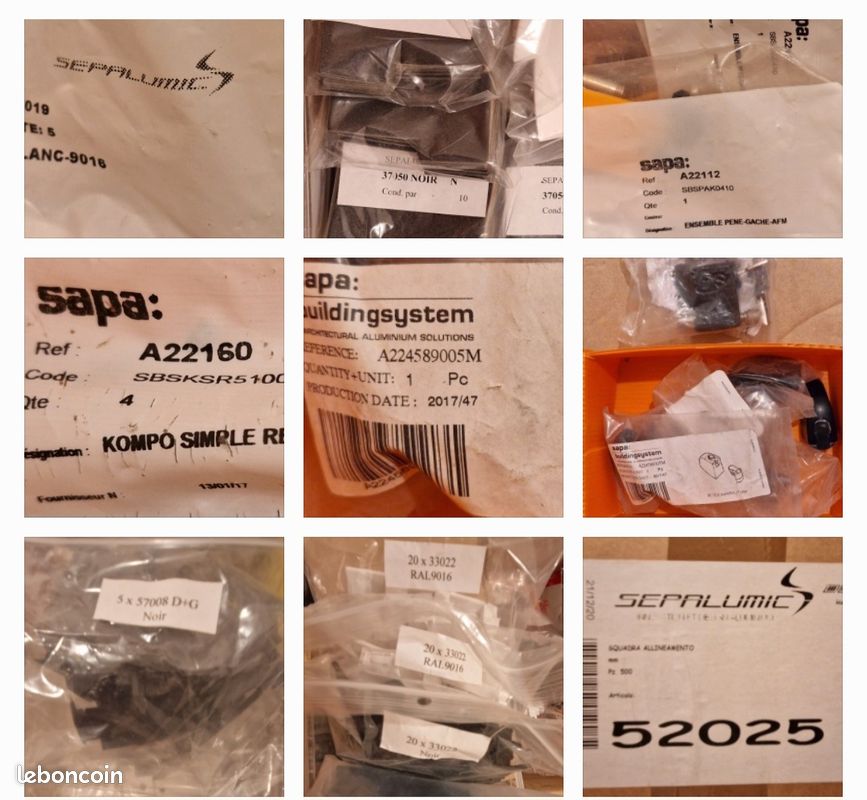 Lot accessoires menuiserie FAPIM LA CROISEE SEPALUMIC (image 4)