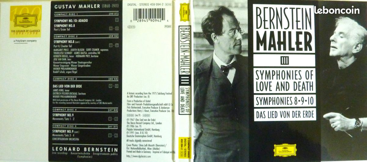 Coffret 16 CD : Intégrale des symphonies et lieder pour orchestre de Gustav MAHLER par Leonard BERNSTEIN / DEUTSCHE GRAMMOPHON / Musique classique (image 14)