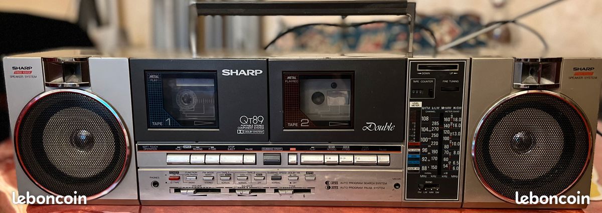 Vintage Boombox Sharp QT89HW Portable Stereo ghetto blaster (image 1)