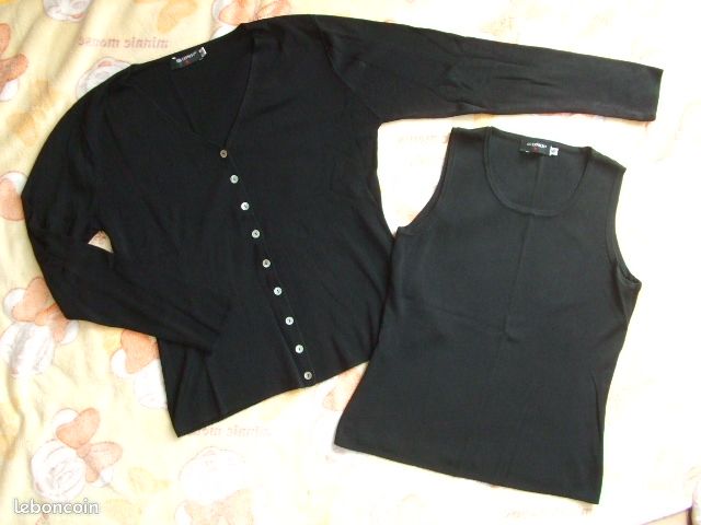 Ensemble Sud Express gilet débardeur noirs TB éTAT ¨¨*¨¨ Envoi