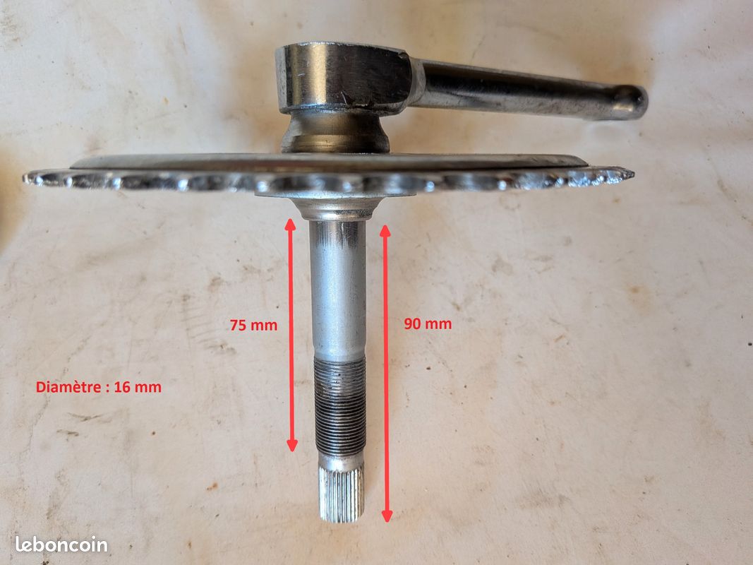 Pédalier vélo enfant vintage ancien acier chromé 36 dents