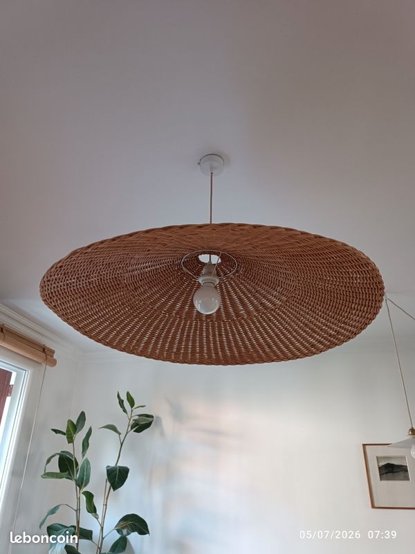 Grand abat-jour en rotin naturel 90 x 21 cm Dou - Ferm Living (image 2)