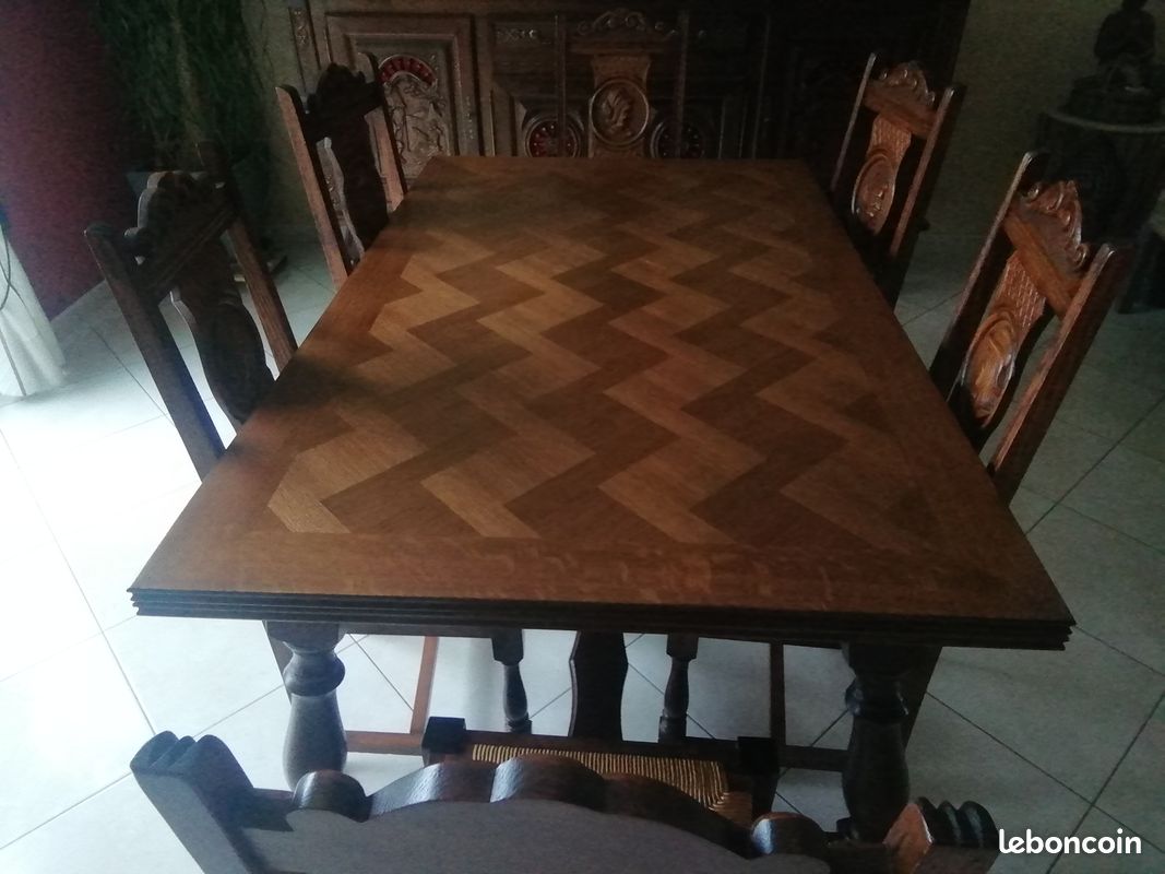 Table et 6 chaises style Breton (Pont Aven) (image 2)