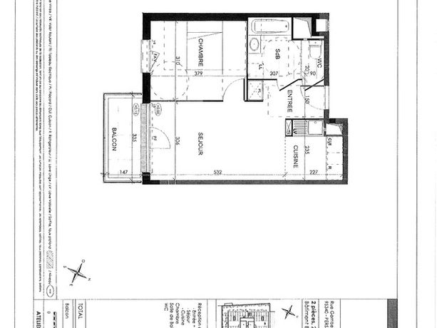 Appartement 2 pièce(s) 42 m²à louer Persan