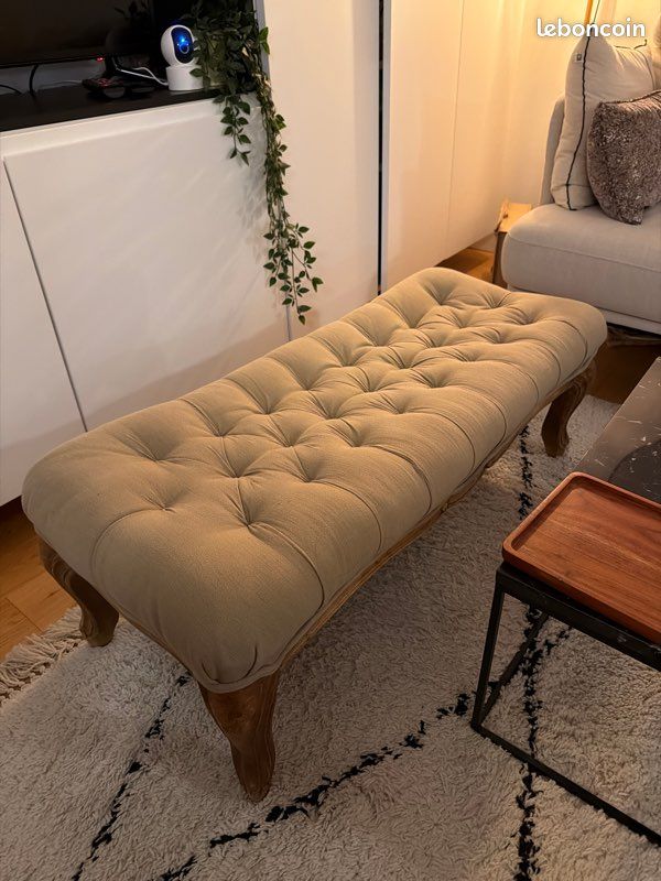 Bout de lit capitonné beige La Redoute Intérieurs (image 1)