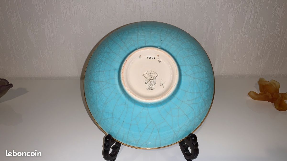 Magnifique plat emaux de longwy 22 cm (image 4)