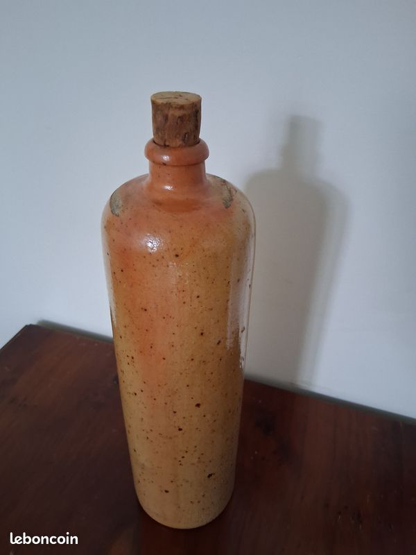 Ancienne bouteille allemande en grès "Mind. Inh." - Années 1900 signé (image 3)