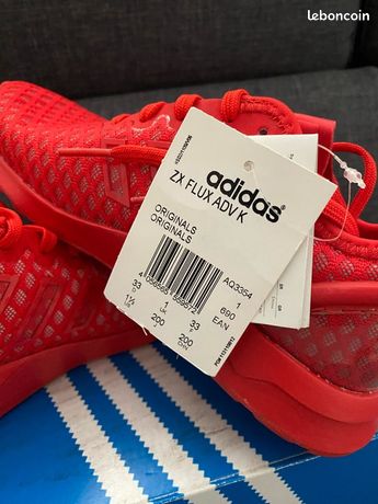 Adidas ZX FLUX ADV K Rouge taille 33 Chaussures