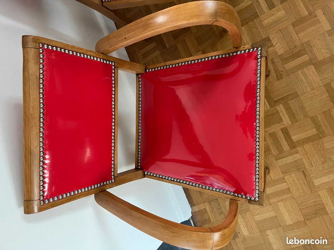 💚 fauteuil / paire bridge art déco vintage refait à neuf design 💚 (image 4)