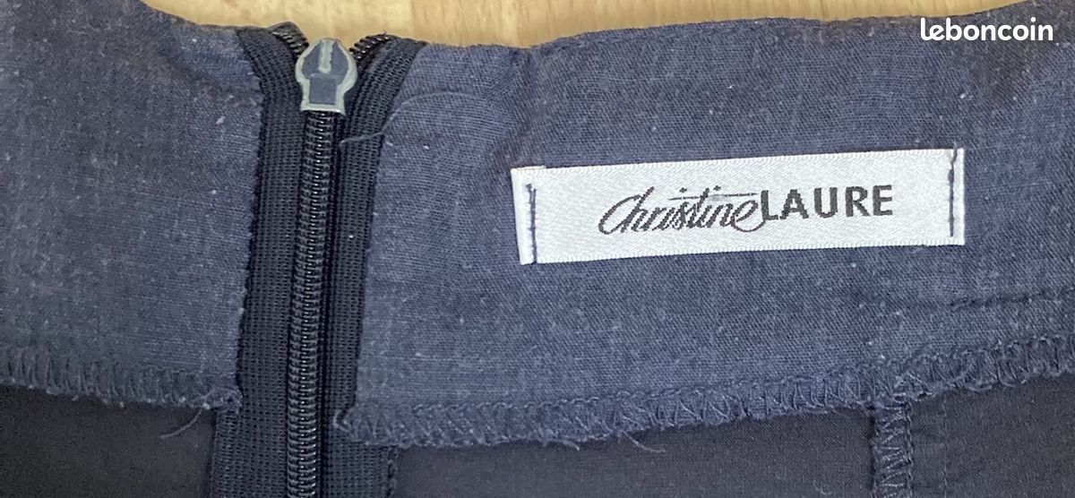 Jupe ample bleu marine Christine Laure T 38 (image 5)