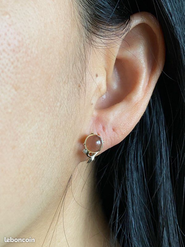 Boucles d’oreilles en argent avec 2 petits diamants (image 12)