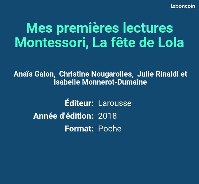 Mes premières lectures Montessori, La fête de Lola - Anaïs Galon, Christine Nougarolles, Ju... (image 2)