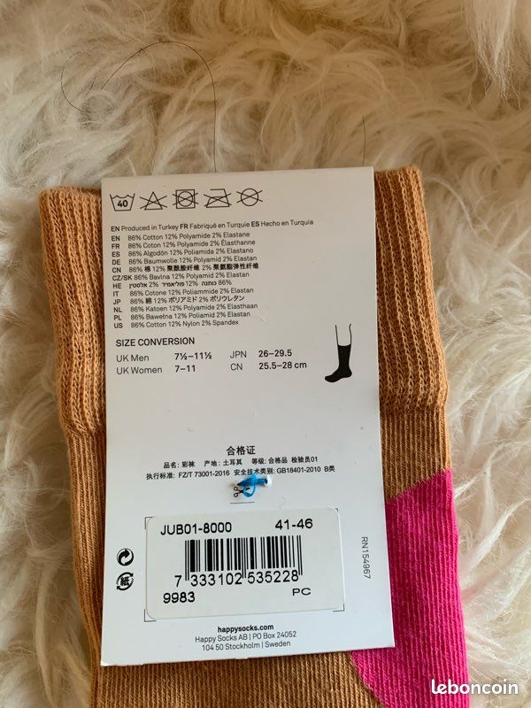 HAPPY SOCKS Chaussettes Mixte Coton SUNSMILEY Bleu Bleu - Prêt-à-Porter