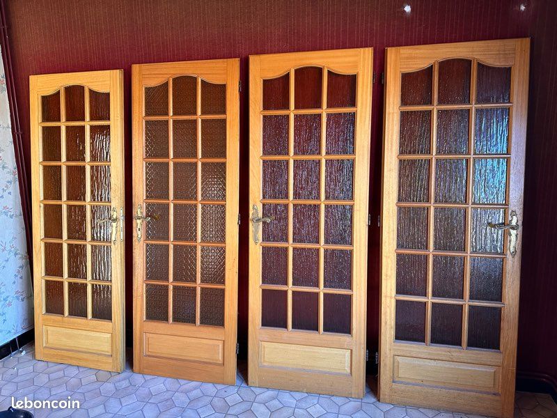 Portes intérieures bois vitré 70x200 cm – lot de 4 (image 1)