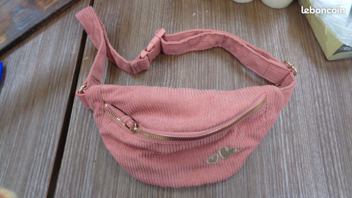 Sac banane en velour cotelé rose kiabi (image 1)