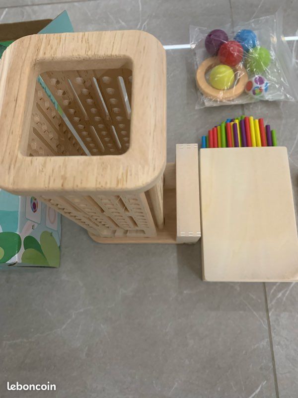 Pyramide Montessori Bois | Jeu Tri Et Empilage 14 Boules | Motricité Fine 12m