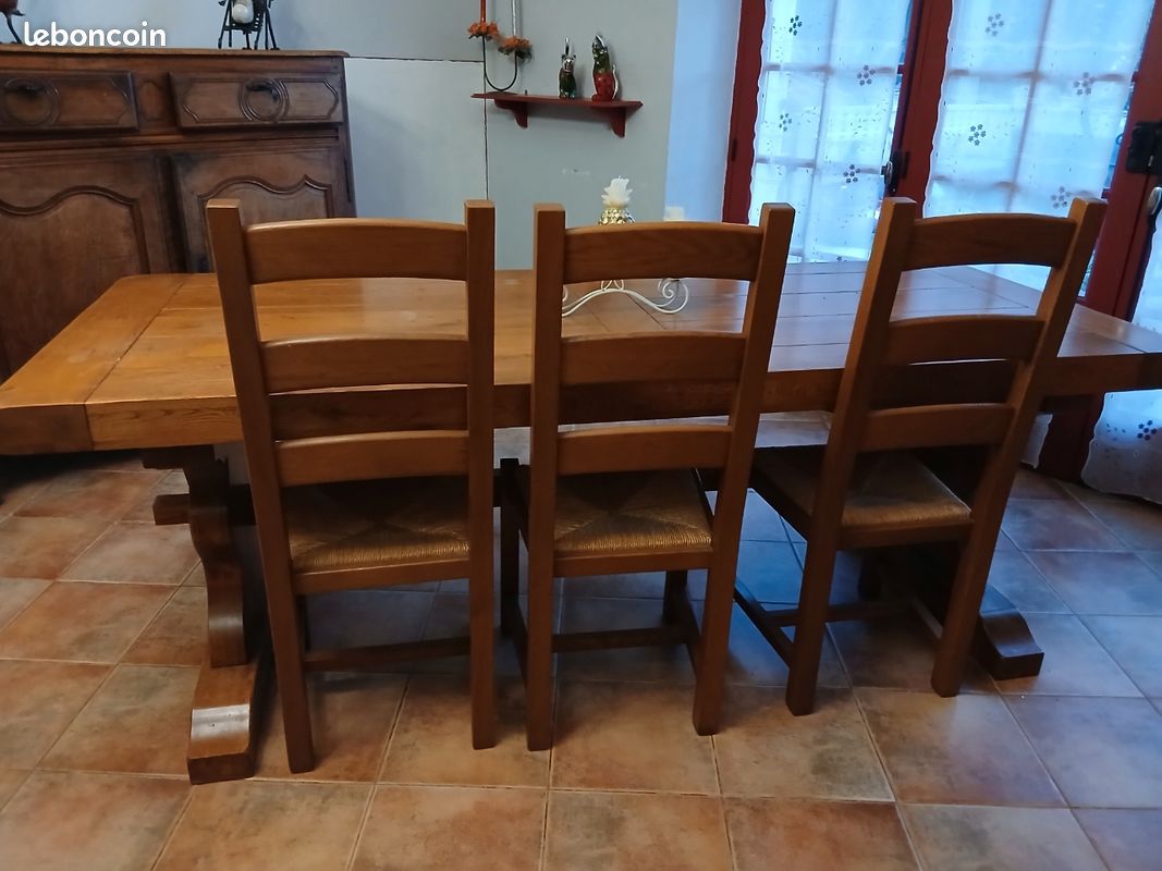 Table en chêne et 8 chaises et 2 rallonges (image 2)