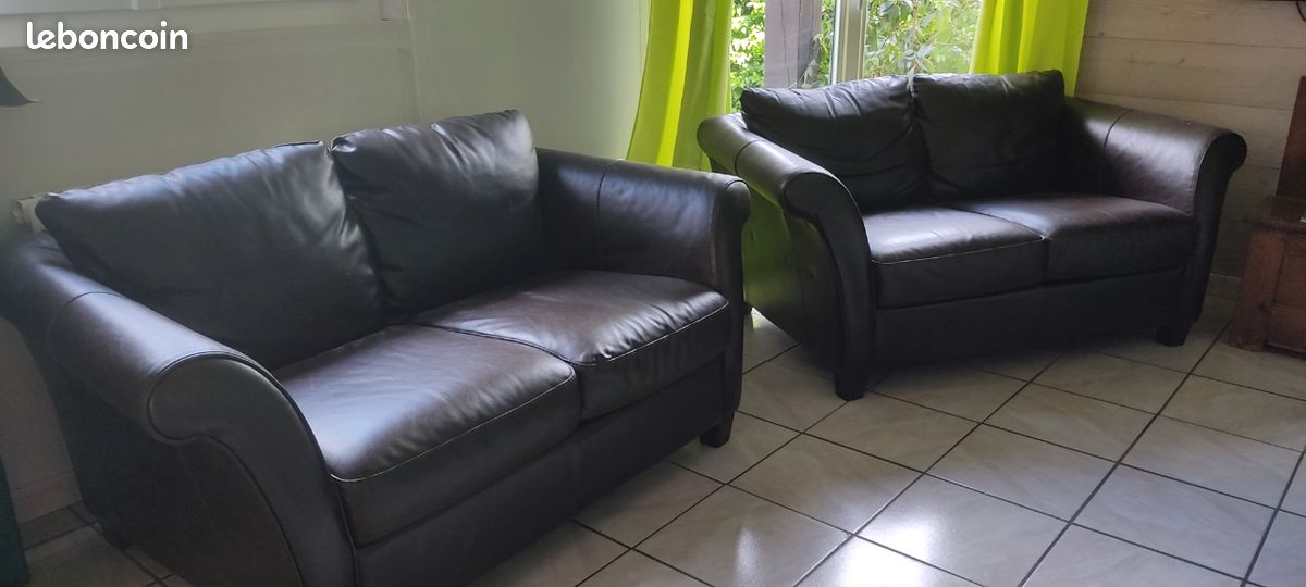 2 Canapés double en cuir (image 1)